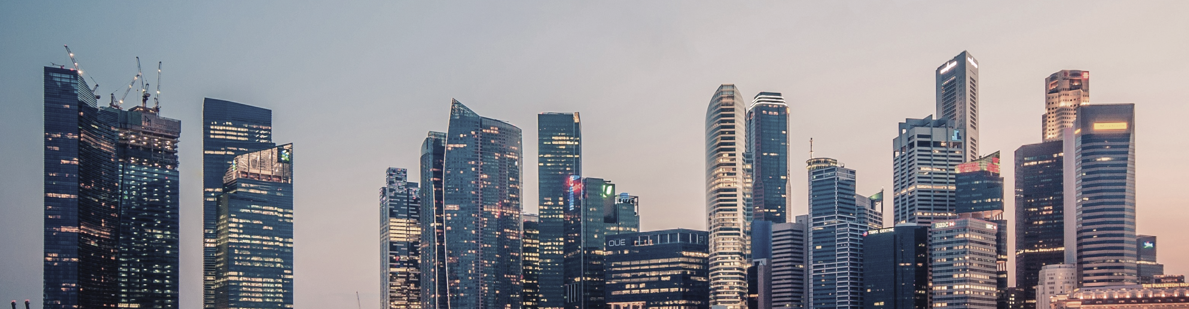 City skyline and office building